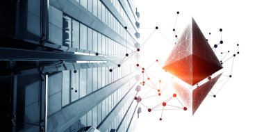 Kripto para birimi konsepti. Karışık ortam