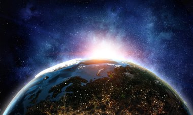 Benzersiz Bizim evrenimiz. Karışık teknik