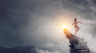 Koşmak sporcumuz yarışı. Karışık teknik