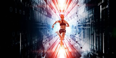 Koşmak sporcumuz yarışı. Karışık teknik