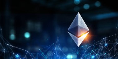 Kripto para birimi konsepti. Karışık ortam