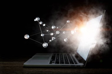 Konsept olarak ağ bağlantısı. Karışık ortam