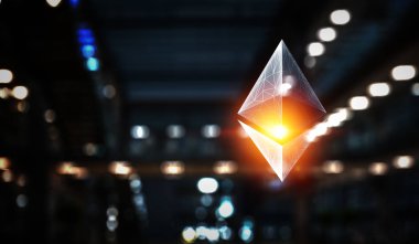 Kripto para birimi konsepti. Karışık ortam