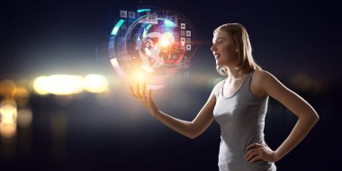 En son teknolojileri iş için. Karışık teknik