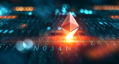 Kripto para birimi konsepti. Karışık ortam