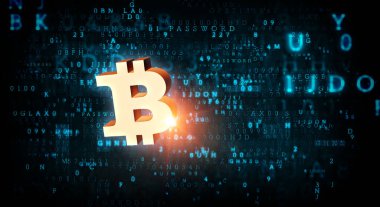 Kripto para birimi konsepti. Karışık ortam