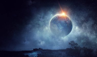 Benzersiz Bizim evrenimiz. Karışık teknik