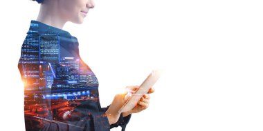 Bağlantı çizgileri ve noktalarıyla küresel ağ oluşturma kavramı