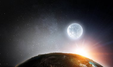 Benzersiz Bizim evrenimiz. Karışık teknik