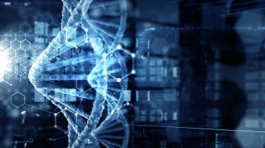 Biyoteknoloji dijital arka planı. Karışık ortam