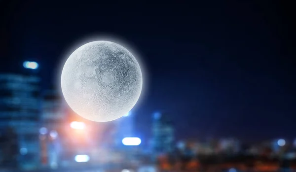 Full moon background . Mixed media — Stockfoto