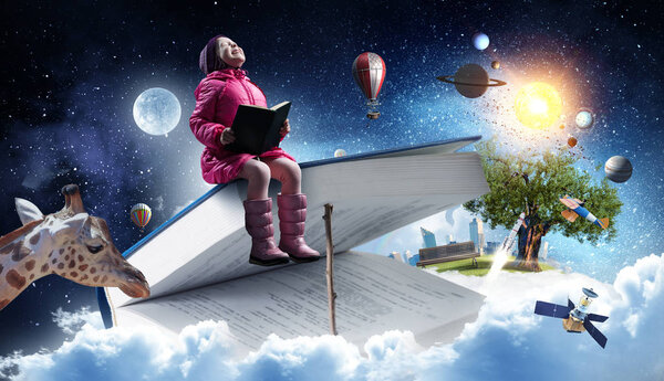 Читаю сказку. Смешанные медиа
