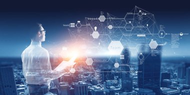 Teknoloji ve iş dünyası için küresel ağ kavramı