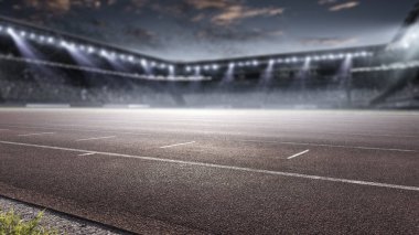 Işıklı spor stadyumu. Karışık ortam