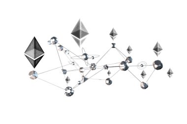Kripto para birimi konsepti. Karışık ortam