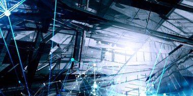 Başarılı endüstriyel mimari. Karışık ortam