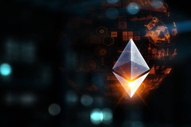 Kripto para birimi konsepti. Karışık ortam