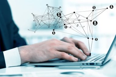 Ağ işi kavramı. Karışık ortam