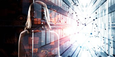 Sosyal bağlantı ve ağ. Karışık teknik