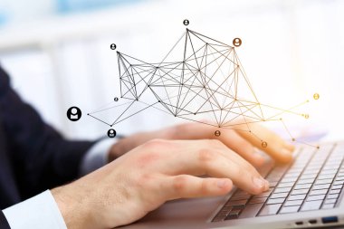 Ağ işi kavramı. Karışık ortam