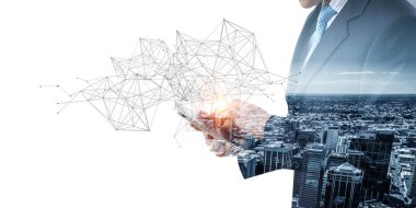 Teknoloji ve iş dünyası için küresel ağ kavramı