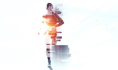 Koşmak sporcumuz yarışı. Karışık teknik