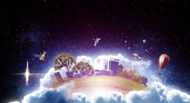 Modern yaşam kavramı . Karışık ortam