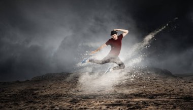 Onun dünya danstır. Karışık teknik