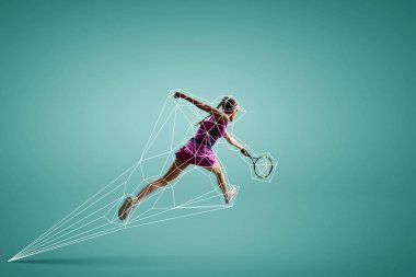 Büyük tenis oyuncusu. Karışık teknik