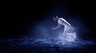 Sporcu çalışan yarış. Karışık teknik