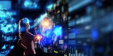 En son teknolojileri iş için. Karışık teknik