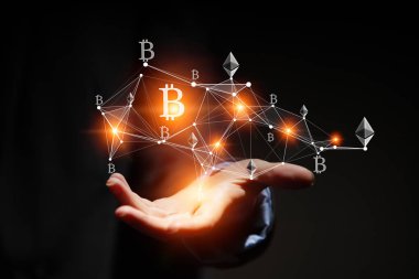 Ethereum sembol ve bağlantı çizgileri
