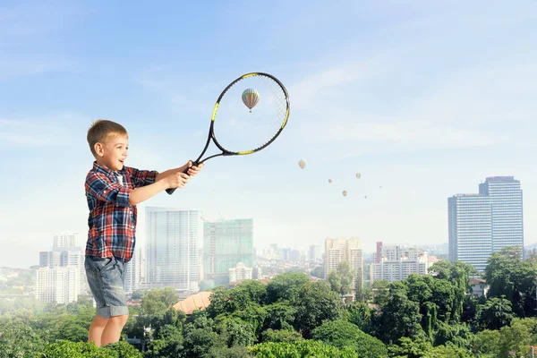 Playing big games. Mixed media — Stock Photo, Image