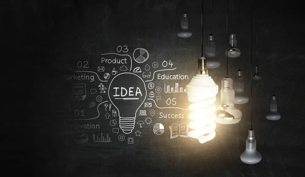 Concept of bright idea and creativity — Stock Photo, Image