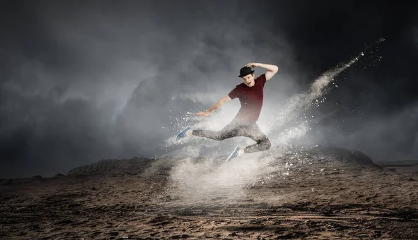 Tanec je jeho svět. Kombinovaná technika — Stock fotografie