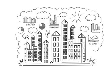 Beyazın iş çizimi. Karışık ortam