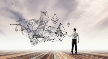 Ethereum şifreleme para birimi işareti. Karışık ortam
