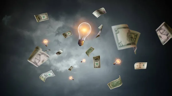 Bright idea for success. Mixed media — Stock Photo, Image