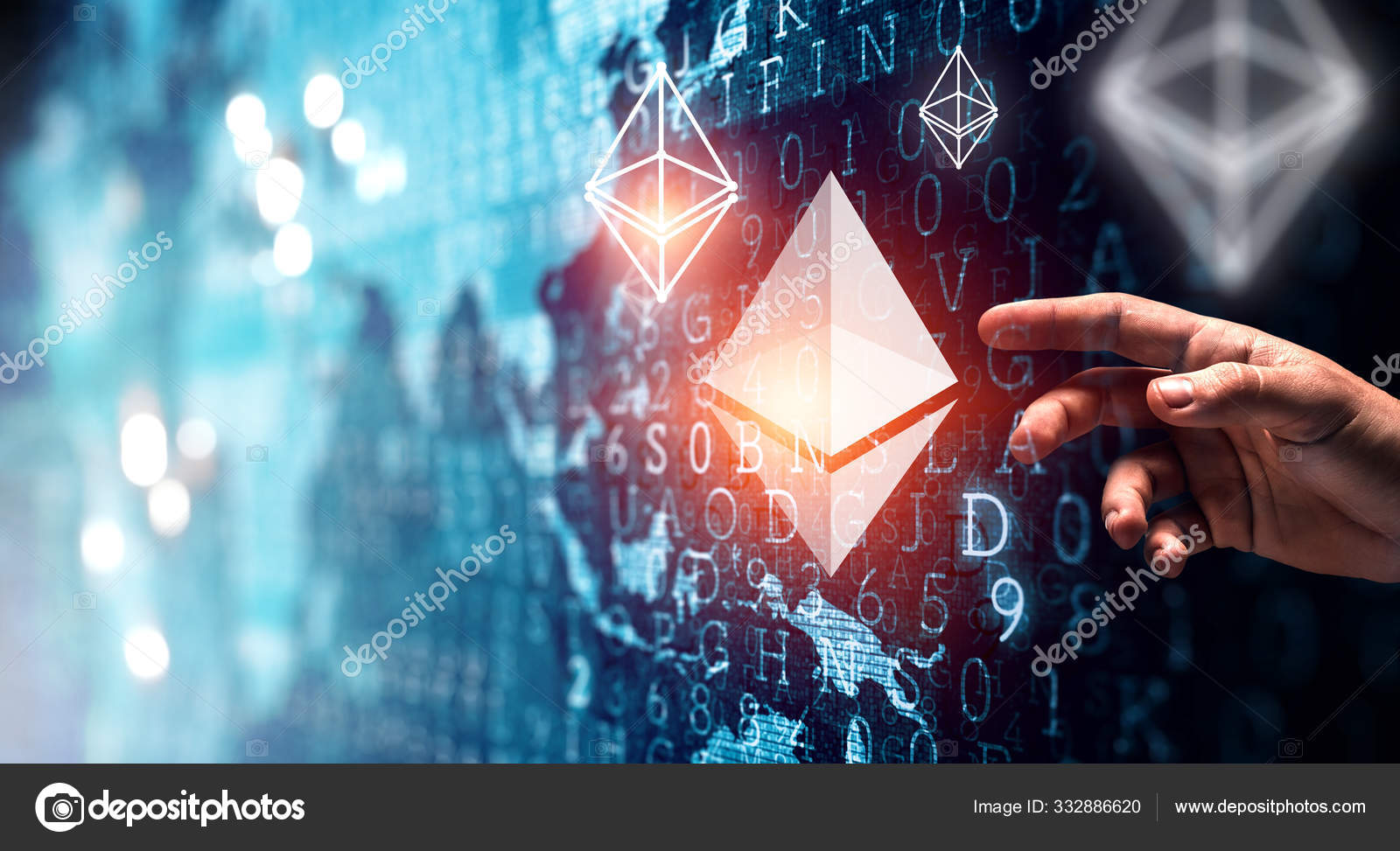 Crypto currency creation concept . Mixed media — Stock Photo © SergeyNivens  #332886620