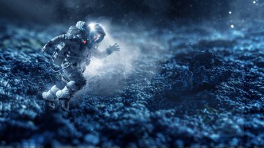 Hızlı çalışan uzay adamı. Karışık teknik