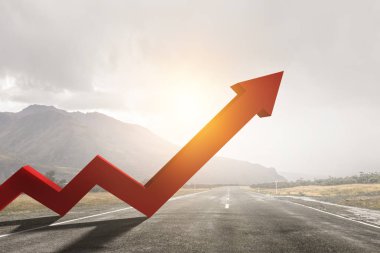 Ticari büyüme ve ilerleme. Karışık teknik