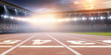 Işıklı spor stadyumu. Karışık ortam