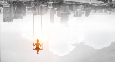 Mutlu dikkatsiz çocukluk. Karışık teknik