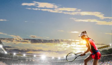 Büyük tenis oyuncusu. Karışık teknik