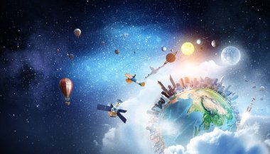 Benzersiz Bizim evrenimiz. Karışık teknik