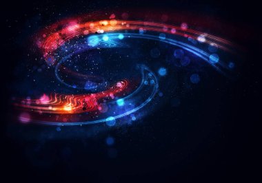 Renkli ışıklar hareketle bulanıklaşıyor