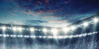 Işıklı spor stadyumu. Karışık ortam