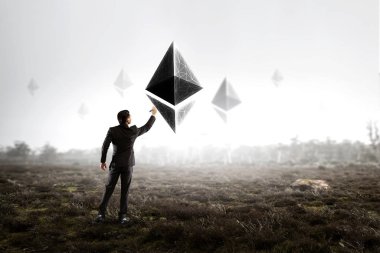 Ethereum şifreleme para birimi işareti. Karışık ortam