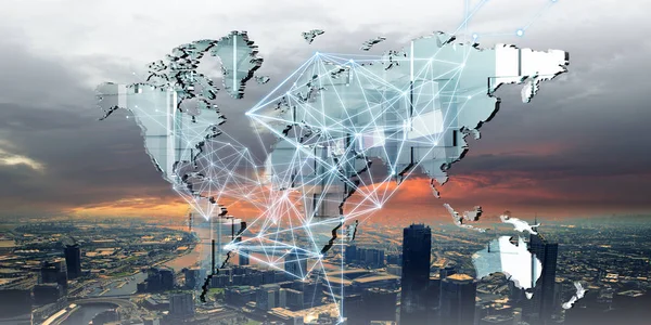 Global connection technologies . Mixed media — Stock Photo, Image