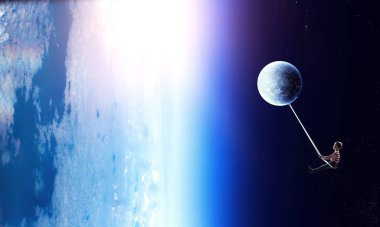 Çocukça tatlı rüyalar. Karışık teknik